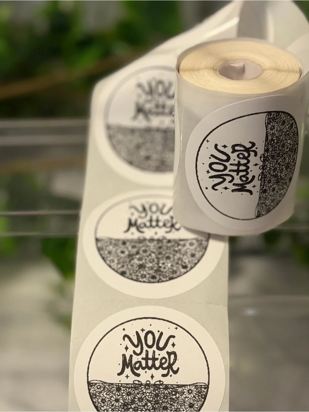 You Matter Floral Encouragement Stickers 2 Inch Round Labels 200 Pack